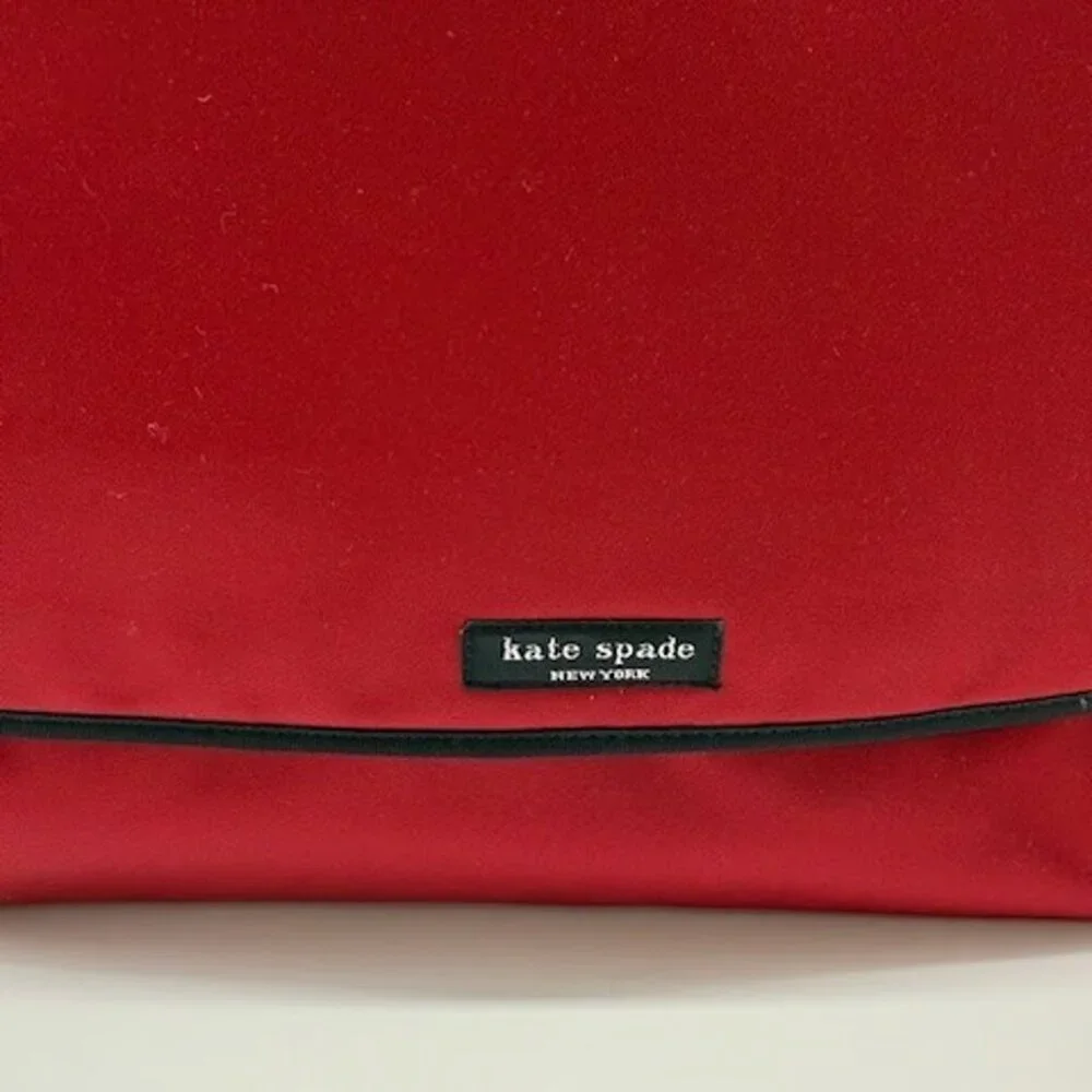 EUC Kate Spade New York Red Nylon Large Messenger Laptop Baby Bag